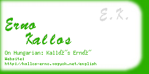 erno kallos business card